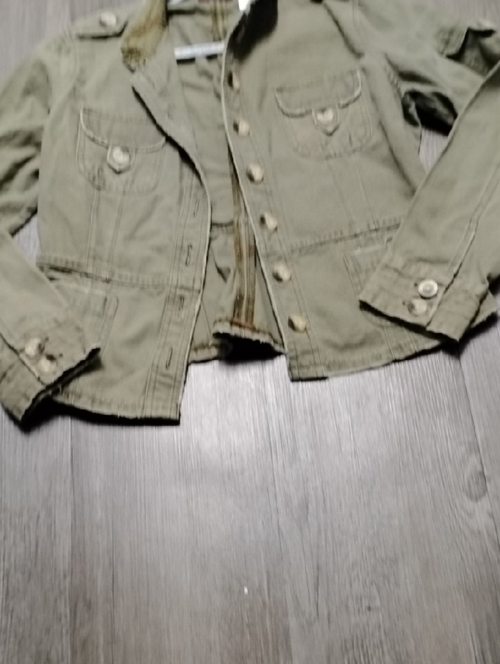 Jordache Olive Utility Jacket with Epaulets - Picture 4 of 12